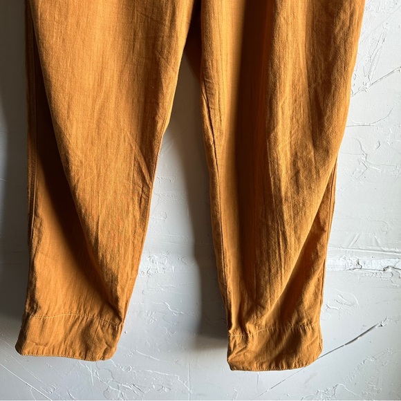 Anthropologie Paperbag Waist Tapered Pants Cotton Boho Cottagecore Tie Belt M - Picture 4 of 12